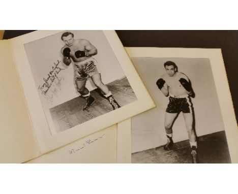 BOXING, photos, inc. large reprints of boxers shaking hands (6), mainly Randolph Turpin; two full length portraits of Manuel 