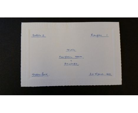 FOOTBALL, signed fold-over card by Glasgow Celtic, for 1993 match v Rangers, all 14 signatures, EX