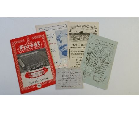 FOOTBALL, Leicester City, selection, inc. programmes, at Grimsby Town (6th Nov 1948), with ballot card; v Sheffield United (1