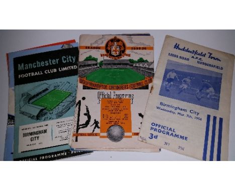 FOOTBALL, Birmingham City away programmes, 1955/6, inc. at Everton, Portsmouth, Blackpool, Cardiff, Arsenal, Torquay, Newcast