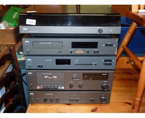 NAD Hi-Fi Seperates consisting of 5120 Stereo Turntable, Compact Disc Player 4225, Stereo Tuner 4225, Stereo Cassette Deck 62