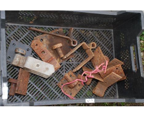 A quantity of Gate hinges, hooks and eyes.   