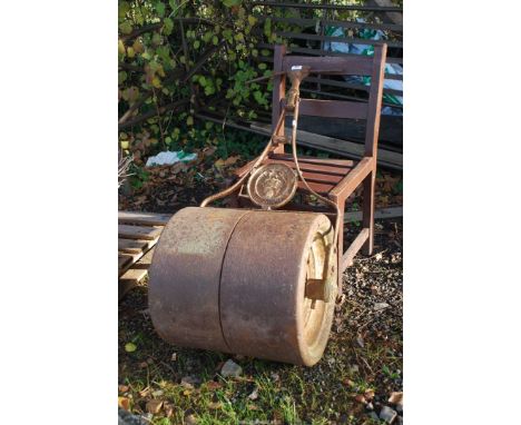 A Lewis Ltd. Birmingham cast garden roller.