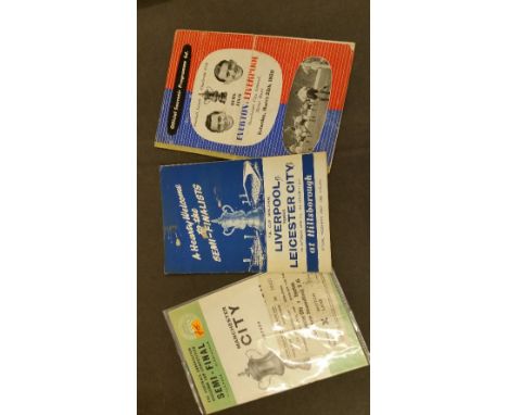 FOOTBALL, programmes for FAC Semi-Finals, inc. Liverpool (11), 1950 Everton v Liverpool (tape repair), 1954 PNE v Wednesday, 