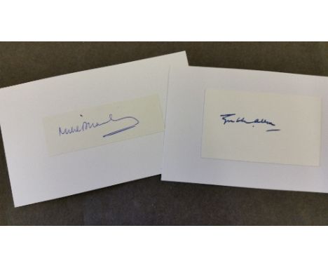 CRICKET, signed small cards, clipped pieces etc., by England (20) & Australian captains, inc. Allen, Boycott, Dexter, Edrich,