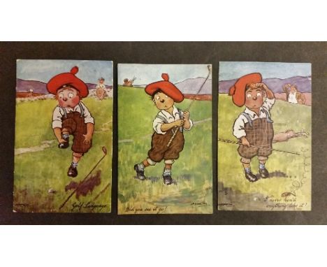 GOLF, postcards, Our Caddy by Hamilton, complete, pub. by Tucks (9461), pu (3), G to VG, 6