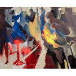 WILL BARRAS (BRITISH, B.1973) THE BARBER SHOP, 2018