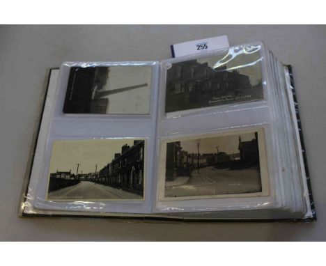 Album of North Yorkshire postcards, including Church Lane, Fox Hunting Meet, Throwing The Parkend Stack 1908 photograph, Post
