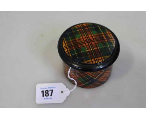 Edwardian tartan trinket box.