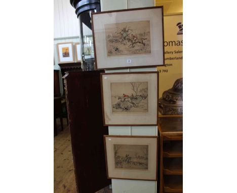 Tom Carr, set of three hunting prints, all signed, titled and numbered in the margin, in glazed frames.