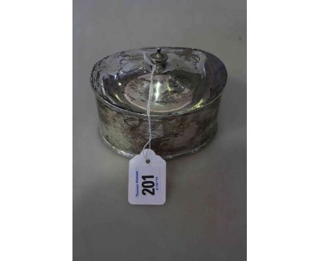 Silver oval caddy, London 1925, 7.5 troy oz.