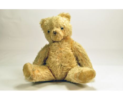 An original and vintage Teddy Bear, possibly Chad Valley or Merrythought. Still has slight Growl to it however he is now into