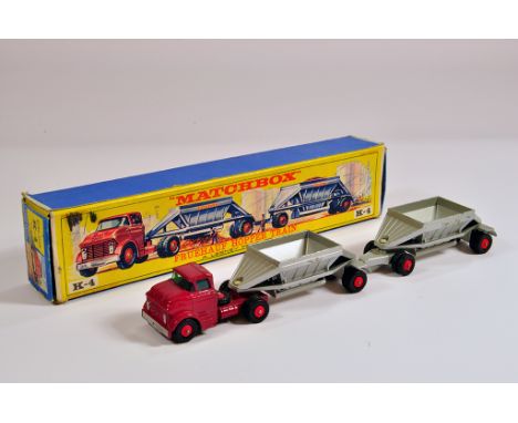 Matchbox King Size K4 GMC Fruehauf Hopper Train. G to VG in G Box.