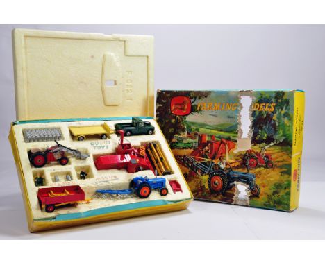 Corgi Gift Set No. GS22 Farming comprising of Massey Ferguson 780 Combine Harvester, Land Rover, Flatbed Trailer, Massey Ferg