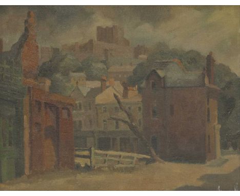 *Clifford Charman (1910-1992)View of a town with castle, c.1950signed 'Clifford Charman' verso, oil on canvas38.5 x 45.5cm;to