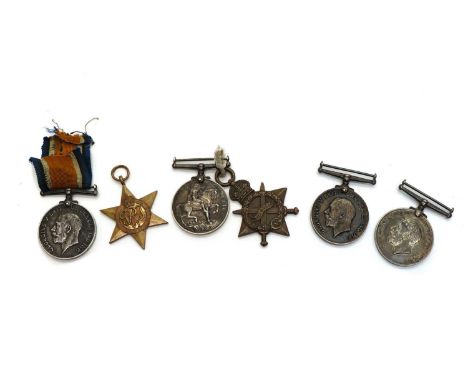 A WWI medal pair, comprising the 1914-15 Star and British War Medal 1914-1918, lacking ribbons, named to 306761 A.G Johnson, 