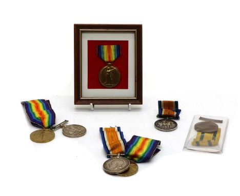 A WWI medal trio, named to 4270 PTE. V.G Whatley, Dorset. R., comprising the British War Medal 1914-1918, Victory Medal 1914-