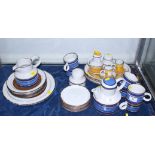 A collection of 1970s Midwinter "Stonehenge", "Sun", "Earth", and "Moon" ceramics, designed by Eve