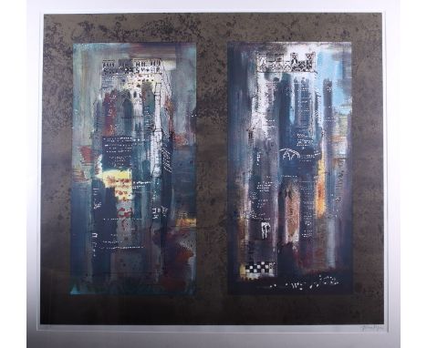 † John Piper: an artist's proof pencil signed screen print, "Two Suffolk Towers", (L.237) (ex Orde Levinson Collection), 26 1