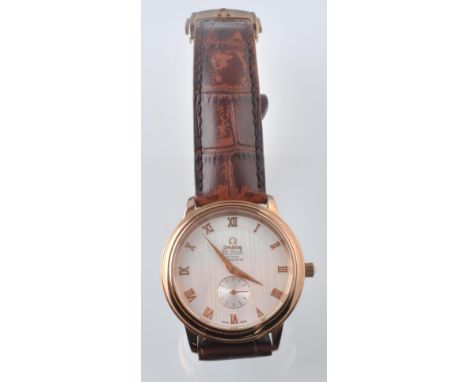 A modern Omega De Ville Co-Axial Chronometer gentleman's wristwatch. Stamped 86208565 having&nbsp; silvered and gilt dial wit