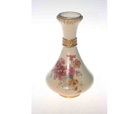 Royal Worcester blush ware vase decorated with floral spray, shape No. 2187, 28cm