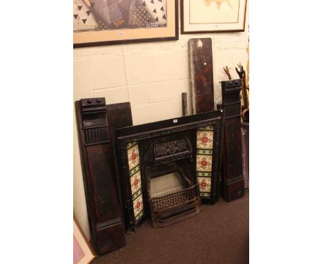 Victorian cast and tiled fireplace with slate surround