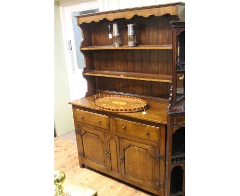 Period style oak shelf back dresser, 180cm x 121cm