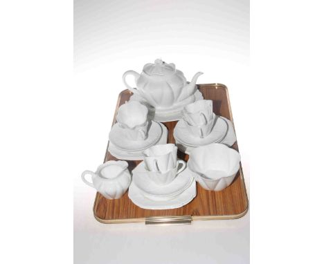 Shelley 'Dainty White' china twenty two piece tea set with teapot