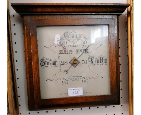 Oak cased barometer