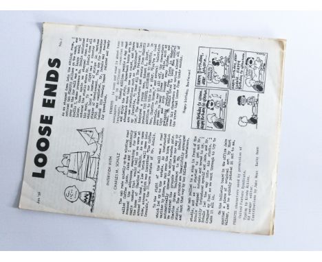 This is LOOSE ENDS first edition. A fanzine published in the US in 1969. Includes interview with Peanut's creator Charles Sch