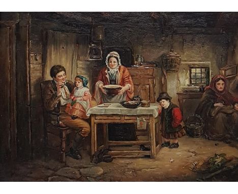 VINTAGE OIL ON BOARD 'YE OLD BREAKFAST'