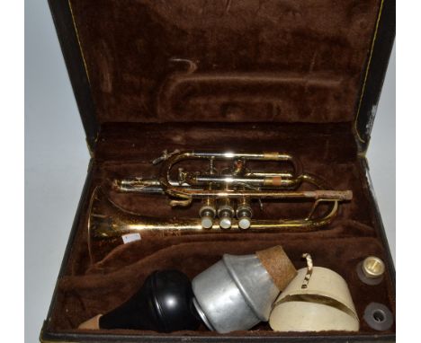 A Stradivarius 184 B Flat cornet, cased