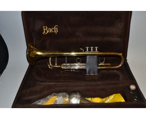 A Stradivarius Bach B Flat trumpet, cased