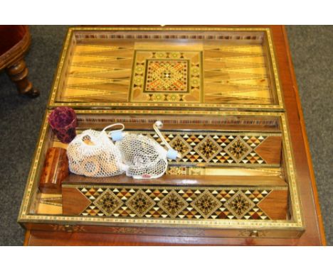 A North African/Syrian backgammon set , inlaid with mother of pearl