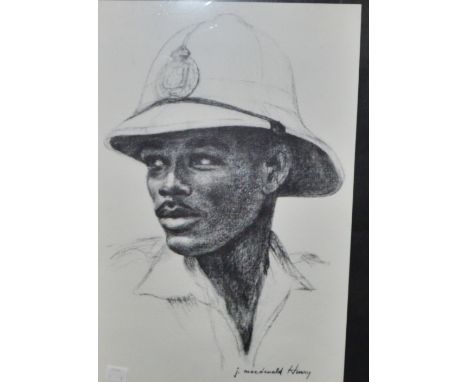 J. Macdonald Henry (20th century)
Portrait of a Man in Uniform,
charcoal, signed , framed