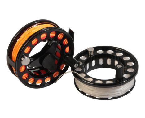 A LOOP MODEL 3 SALMON FLY REEL with line, spare spool and Loop reel pouchProvenance: A private Hampshire fishing tackle colle