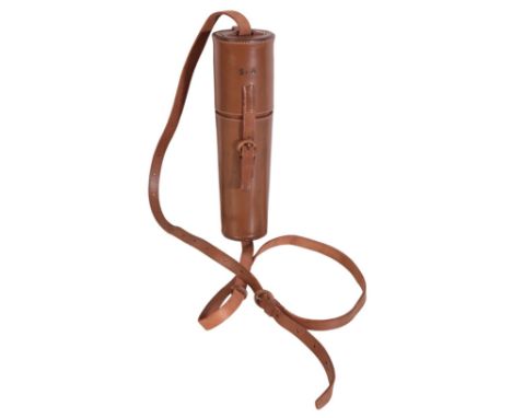 DOLLOND, LONDON: A THREE DRAW STALKING/HUNTING TELESCOPE leather-bound (the Televista) no. 11418, engraved "Earl of St. Aldwy