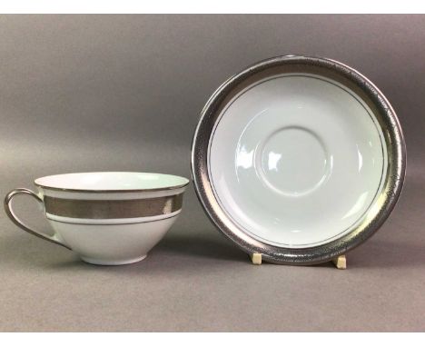 POLISH PORCELAIN TEA SERVICE ALONG WITH FURTHER TEA WARE the Polish twelve cups and saucers, the Aynsley five cups, saucers, 