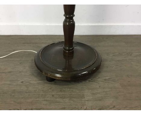 MAHOGANY STANDARD LAMP with shade