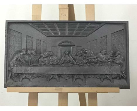 METAL RELIEF PANEL depicting The Last Supperoverall size 38cm x 68cm