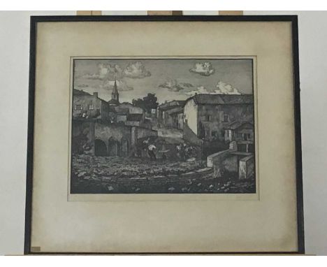 *PAUL COLIN (FRENCH 1892 - 1985) FORD THE RIVER woodblock print on paper, signed and numbered/dated '3-50'overall size 49cm x