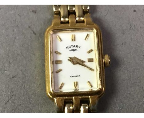 MAJEX COCKTAIL WATCH AND TWO OTHERS  the Majex watch in nine carat gold, along with a Rotary quartz watch and a vintage Elka 