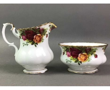 ROYAL ALBERT PART DINNER SERVICE OLD COUNTRY ROSES PATTERN comprising twelve dinner plates, twelve side plates, twelve cups a