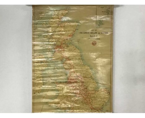 MAP OF THE LONDON MIDLAND AND SCOTTISH RAILWAY AND CONNECTIONS, EARLY 20TH CENTURY published by McCorquodale &amp; Co Ltd of 