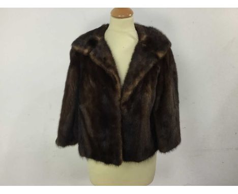 GROUP OF FOUR VINTAGE FUR COATS including a white and brown short coat, possibly mink, along with three other fur coatsQty: 4