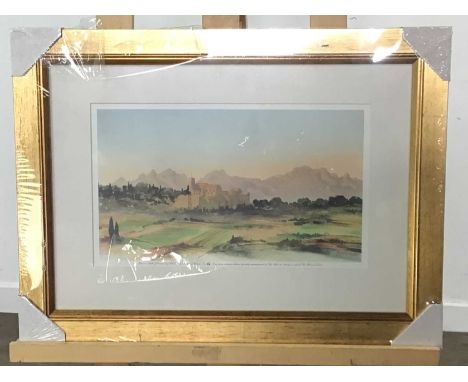 HRH PRINCE (NOW KING) CHARLES, LIMITED EDITION PRINT after an original watercolour, no. 64mounted, framed and under glassover