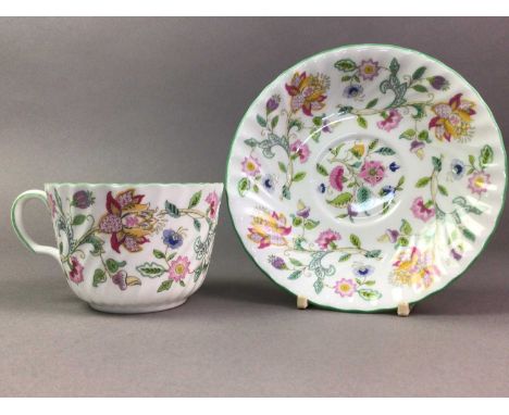 MINTON PART DINNER SERVICE, HADDON HALL PATTERN comprising various bowls, plates, cups, saucers, sugar bowls, serving dishes,