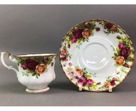 ROYAL ALBERT, 'OLD COUNTRY ROSES' PATTERN PART TEA SERVICE comprising five teacups, six saucers, six sideplates, cream jug, s
