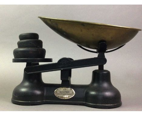 SALTER`S QUADRANT CAST IRON SCALES WITH A SET OF SALTER`S SCALES AND TWO CUCKOO CLOCKS including a Soviet Union Cuckoo clock