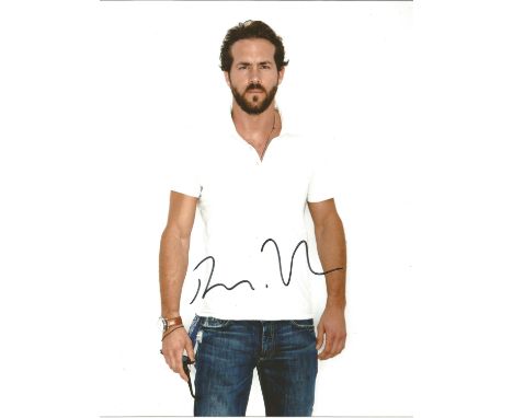 Ryan Reynolds signed 10 x 8 colour Photoshoot Portrait Photo, from in person collection autographed at BBC Radio London 2011.